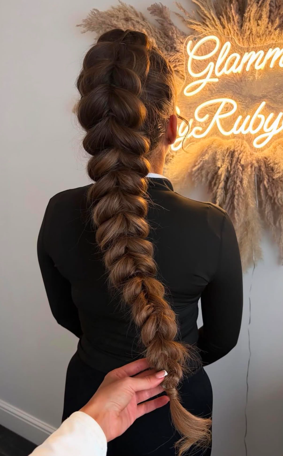 Long pull-through braid ponytail