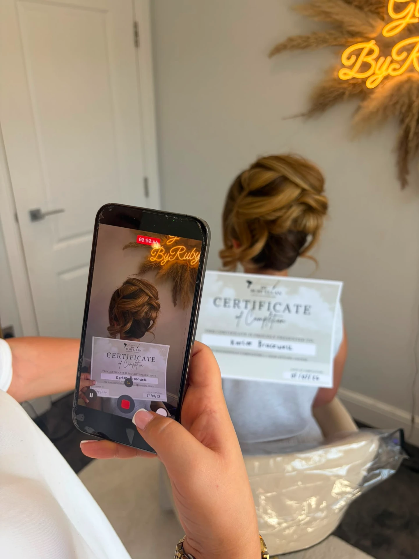 Certificate of completion from a styling course